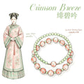 Double Layer Red Agate & Green Jade Bracelet Chinese Style Lucky Prosperity Natural Gemstone Beaded Bracelet For Women