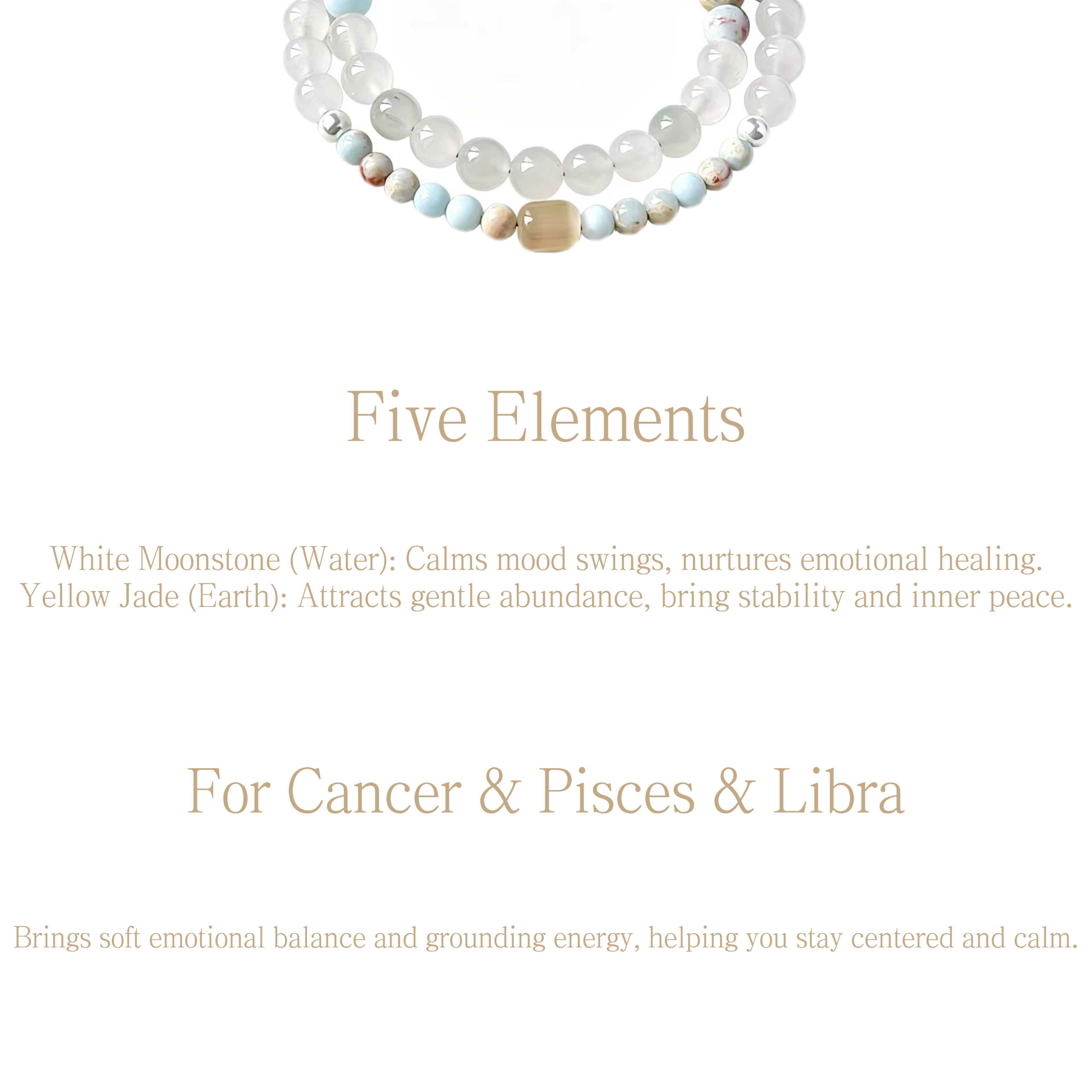 Delicate Chinese Style Crystal Beaded Bracelet Natural White Moonstone Aquamarine Shoushan Stone Healing BraceletMinimalist Layered Gemstone Bracelet for Women