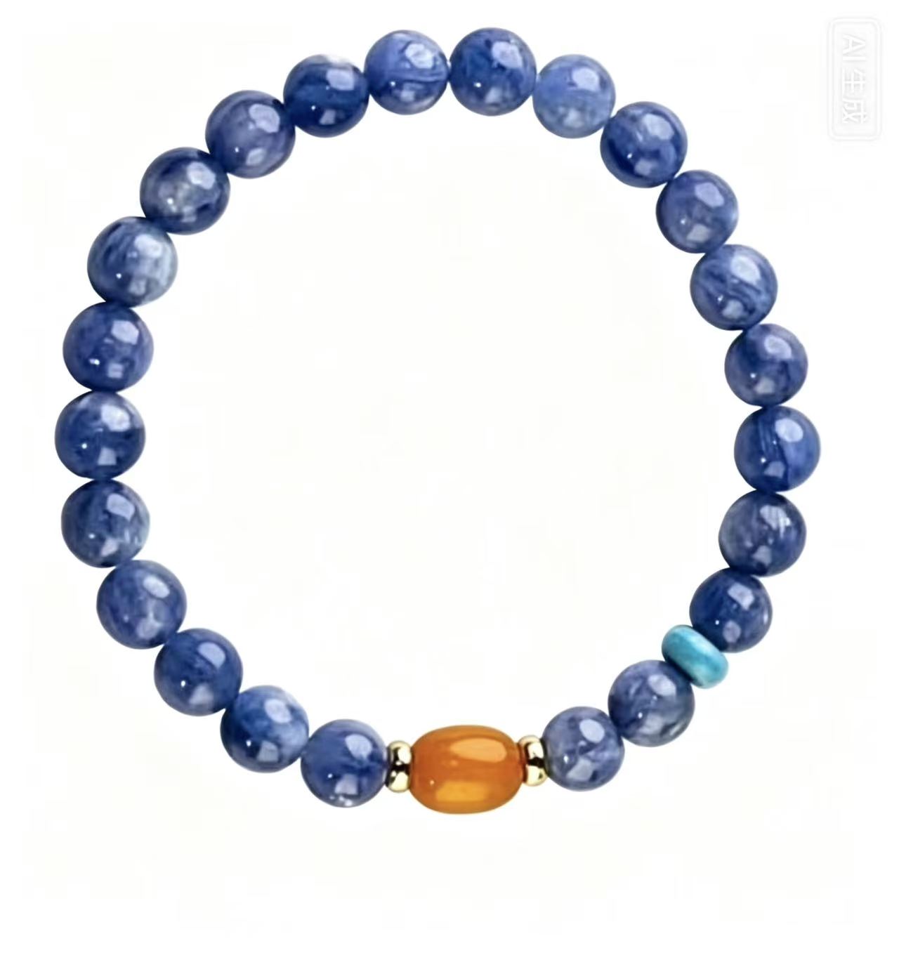Sodalite, Turquoise & Amber Five Elements Bracelet Azure Prelude