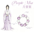 Amethyst & White Phantom Quartz Five Elements Bracelet Purple Mist