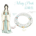 Delicate Chinese Style Crystal Beaded Bracelet Natural White Moonstone Aquamarine Shoushan Stone Healing BraceletMinimalist Layered Gemstone Bracelet for Women