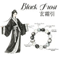 Black Obsidian & Grey Phantom Quartz Five Elements Bracelet Black Frost