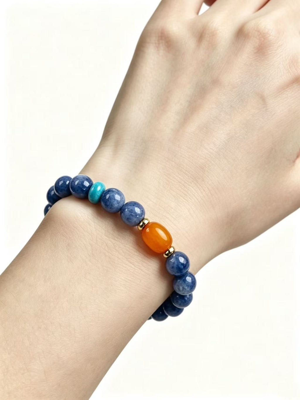 Sodalite, Turquoise & Amber Five Elements Bracelet Azure Prelude