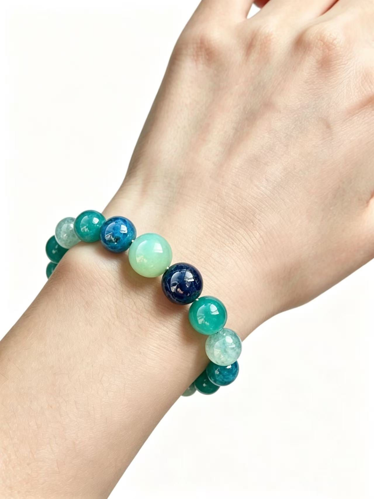 Apatite, Amazonite & Blue Chalcedony Five Elements Bracelet Jade Stream Song
